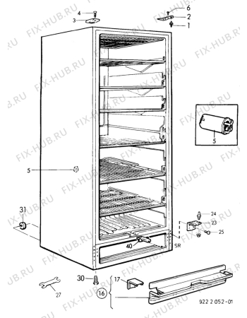 Взрыв-схема холодильника Elektro Helios KA2855W - Схема узла C10 Cabinet